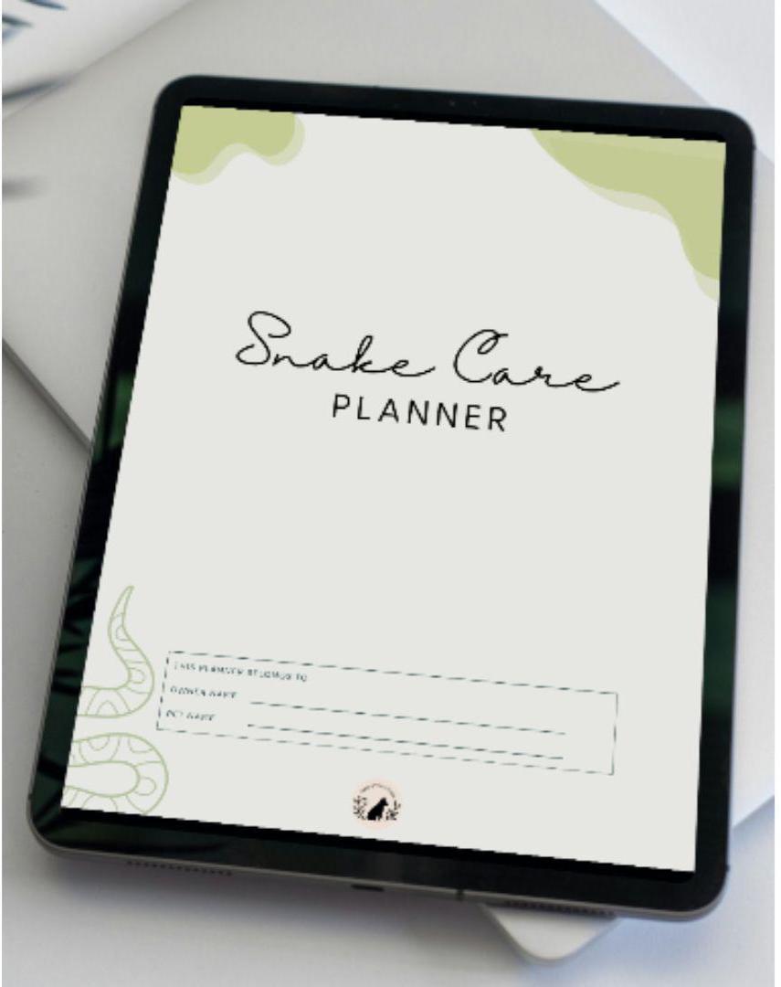 Preview of pages included in the Snake Care Planner, Digital