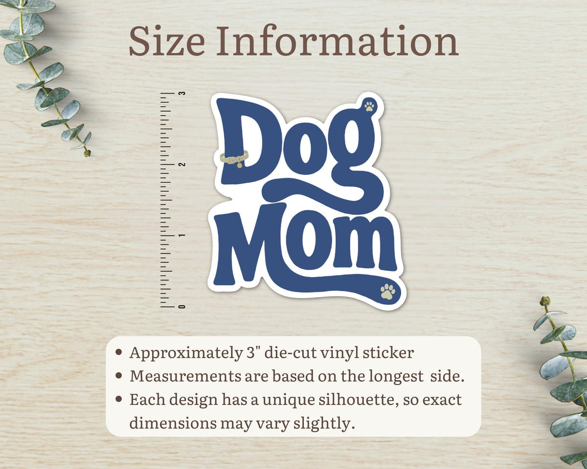 Alternate view of the Dog Mom Retro Sticker