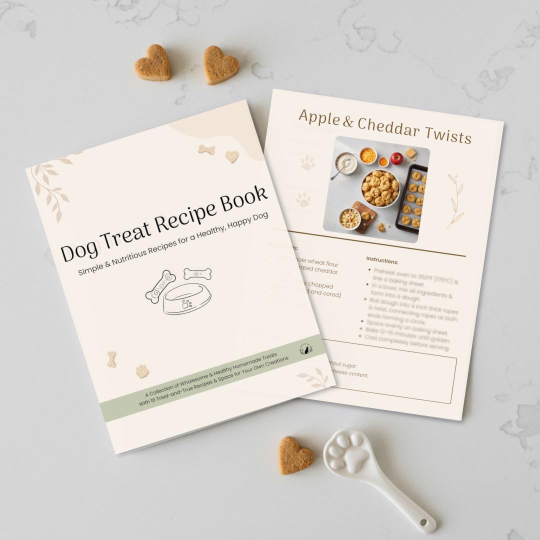 Preview of pages included in the Homemade Dog Treat Recipe Book