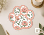Blush Floral Paw Print Magnet