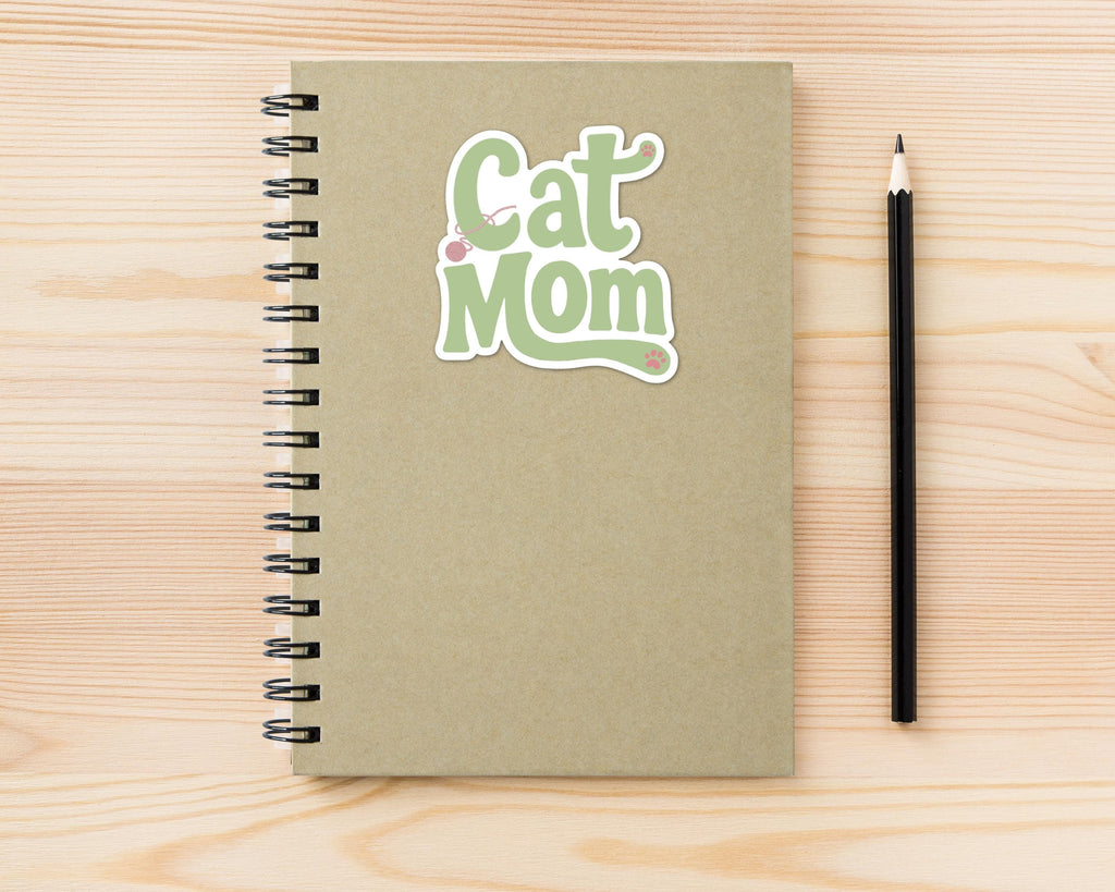 Alternate view of the Cat Mom Retro Sticker