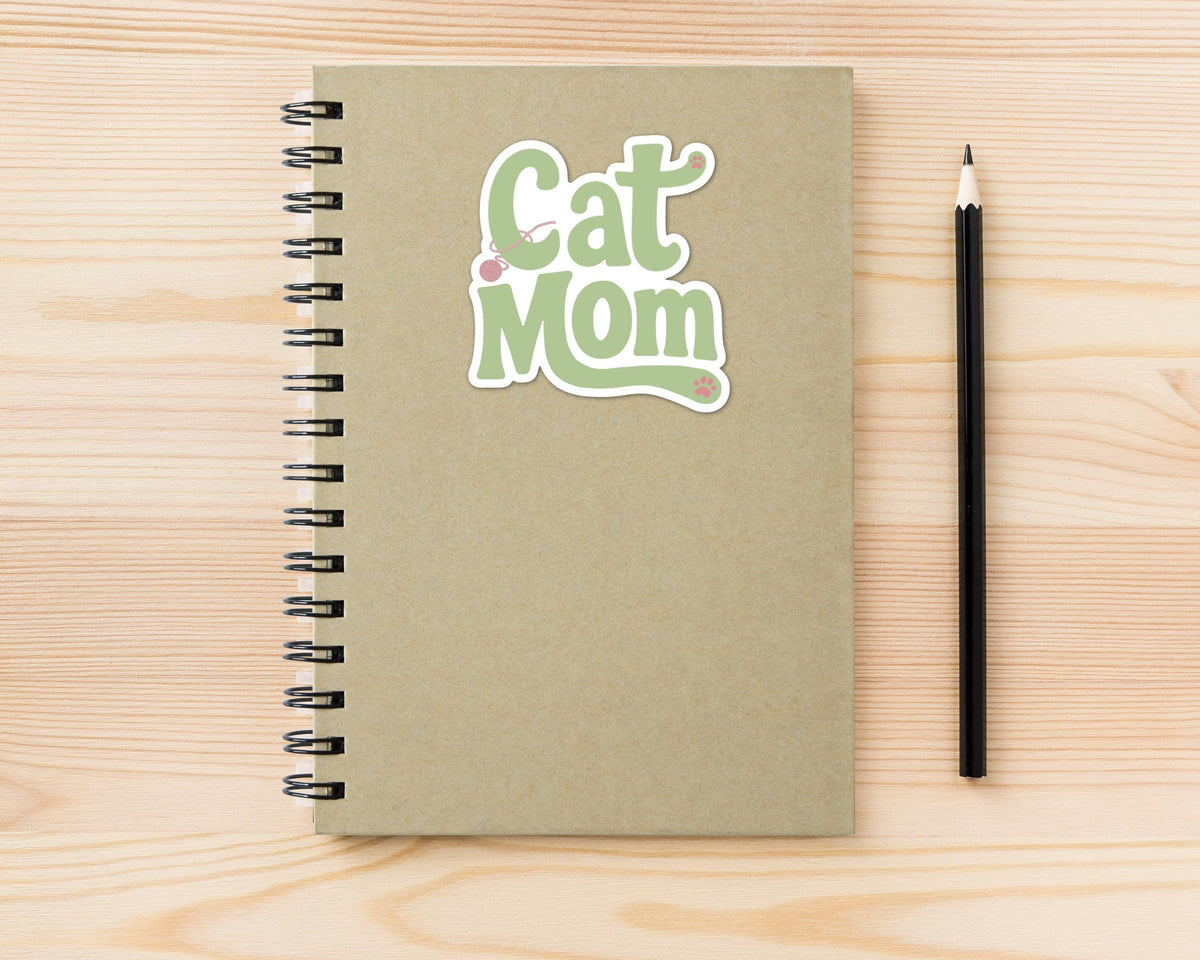 Alternate view of the Cat Mom Retro Sticker
