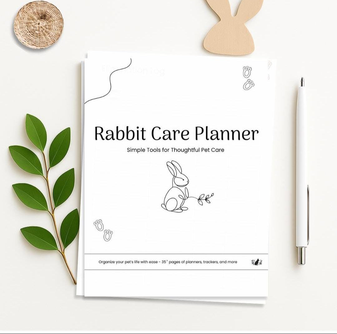 Preview of pages included in the Rabbit Care Planner, Printer-Friendly