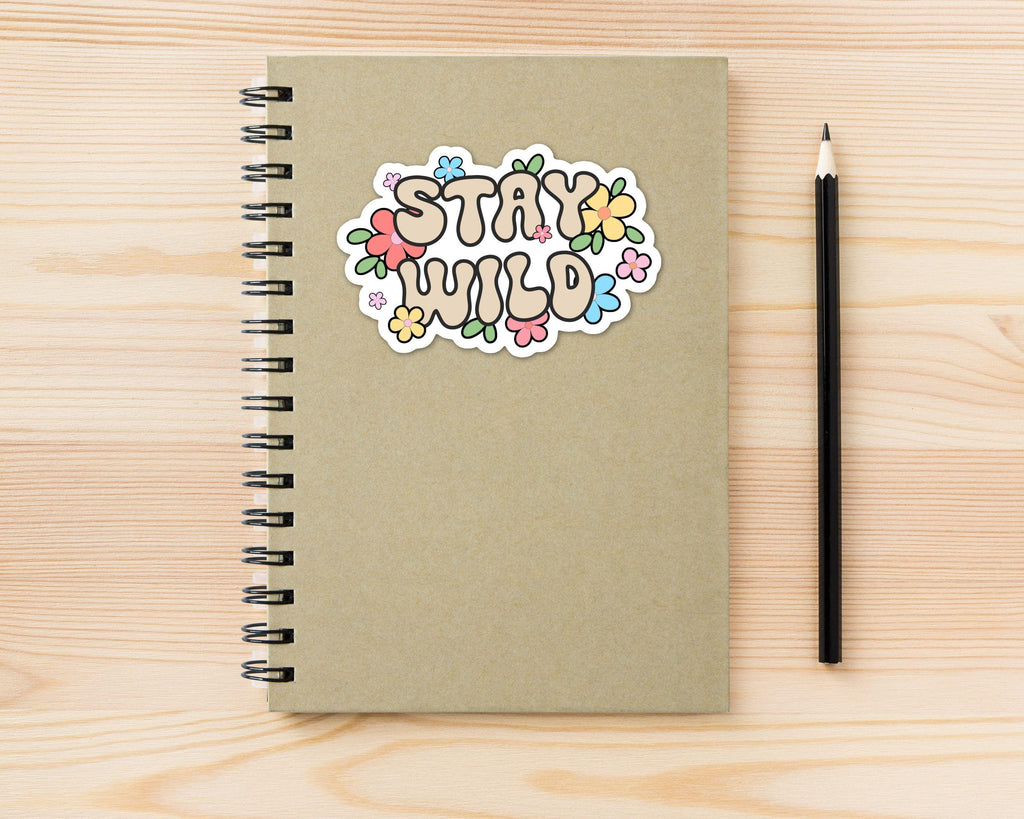 Alternate view of the Stay Wild Retro Wildflower Sticker