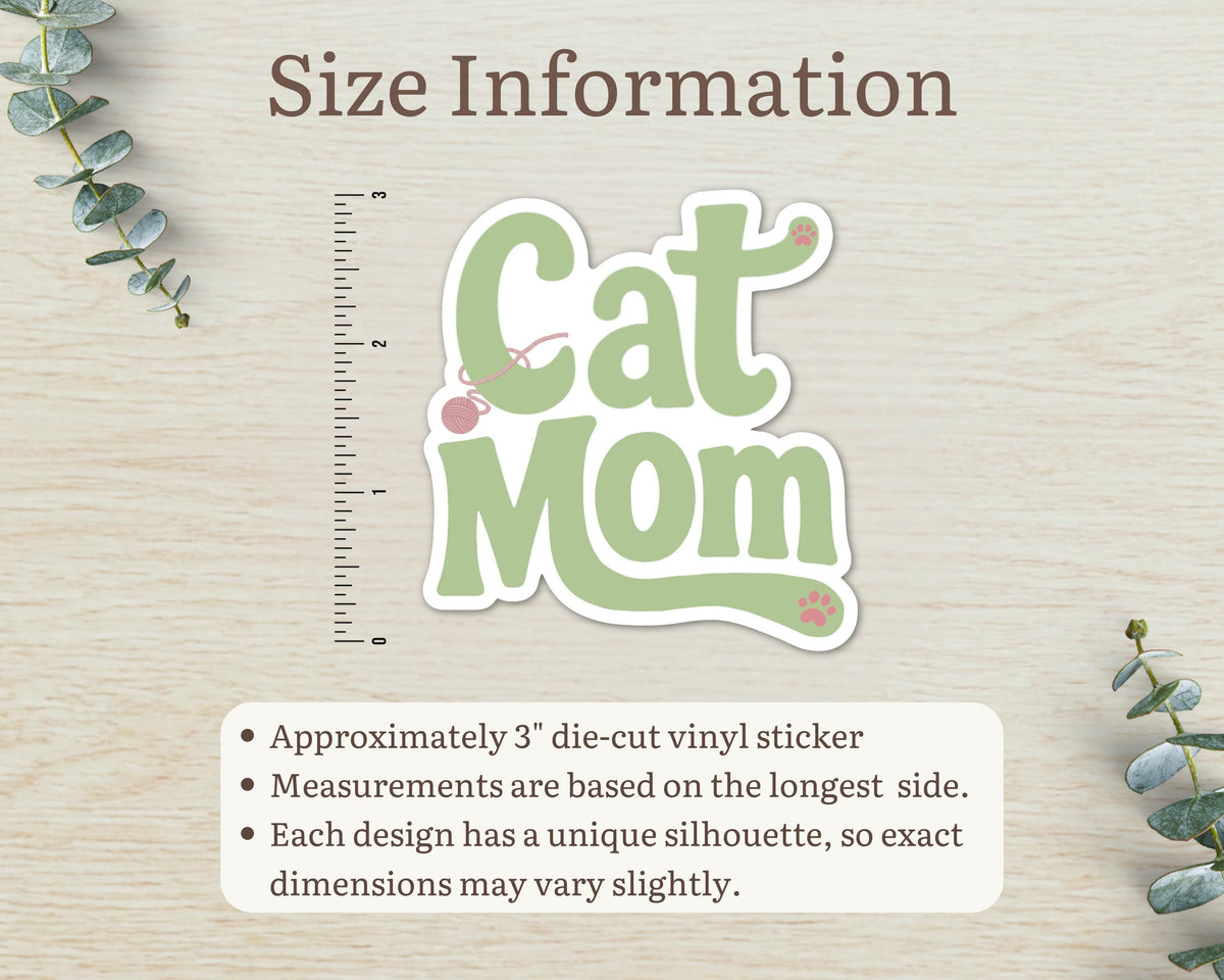 Alternate view of the Cat Mom Retro Sticker