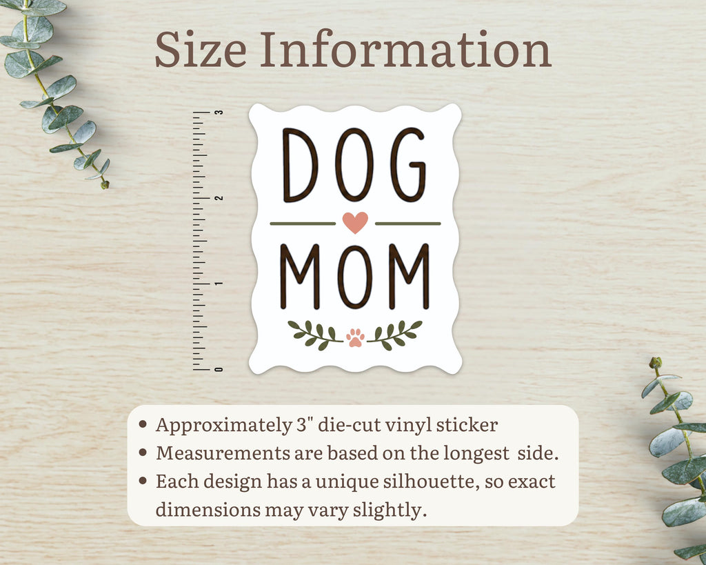 Alternate view of the Dog Mom Handwritten Sticker