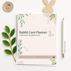 Preview of pages included in the Rabbit Care Planner, Full Color