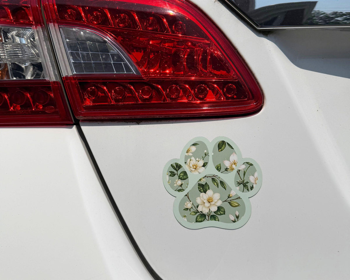 Alternate view of the Magnolia Floral Paw Print Magnet