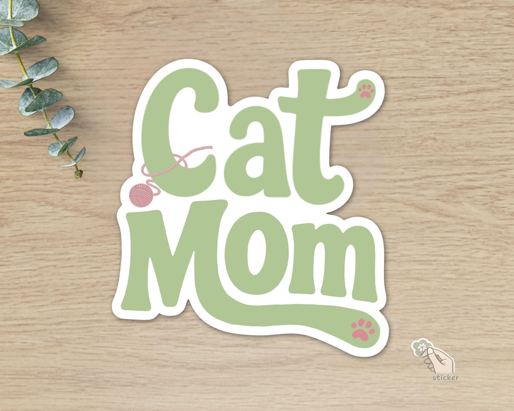 Cat Mom Retro Sticker