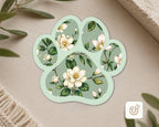 Magnolia Floral Paw Print Magnet
