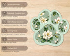 Alternate view of the Magnolia Floral Paw Print Magnet