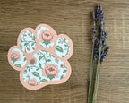 Alternate view of the Blush Floral Paw Print Magnet