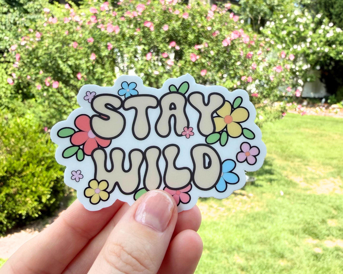Alternate view of the Stay Wild Retro Wildflower Sticker