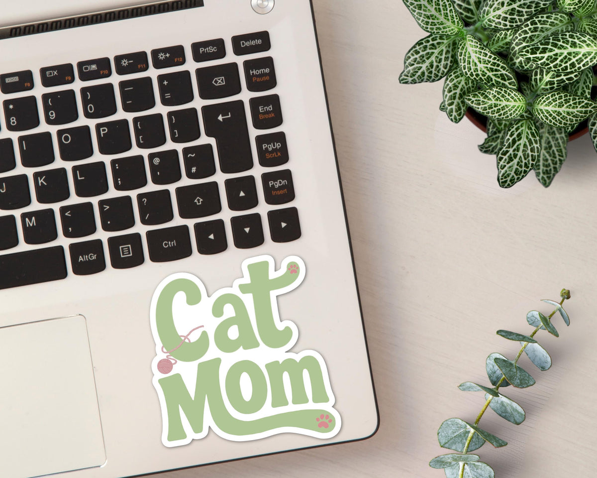 Alternate view of the Cat Mom Retro Sticker