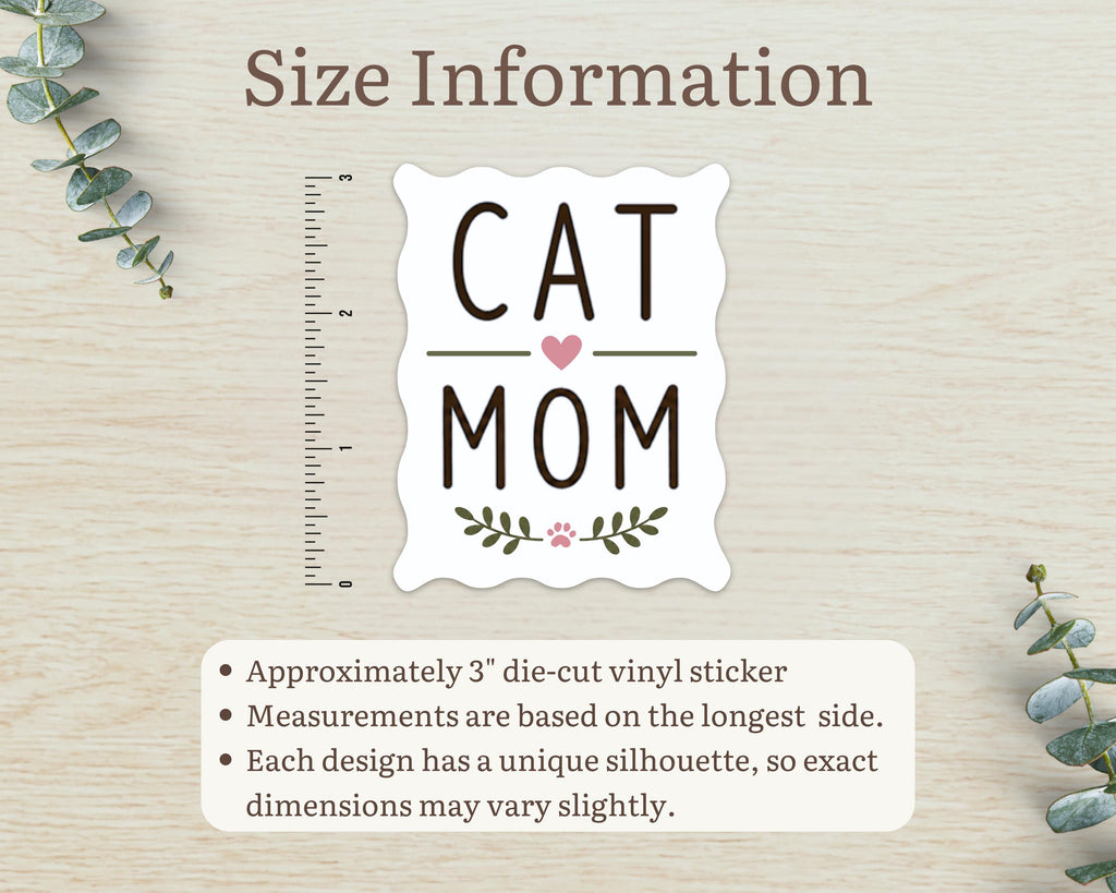 Alternate view of the Cat Mom Handwritten Sticker