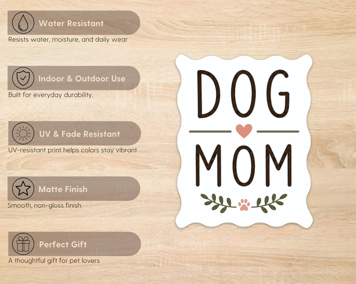 Alternate view of the Dog Mom Handwritten Sticker
