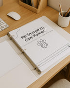 Preview of pages included in the Pet Emergency Care Planner