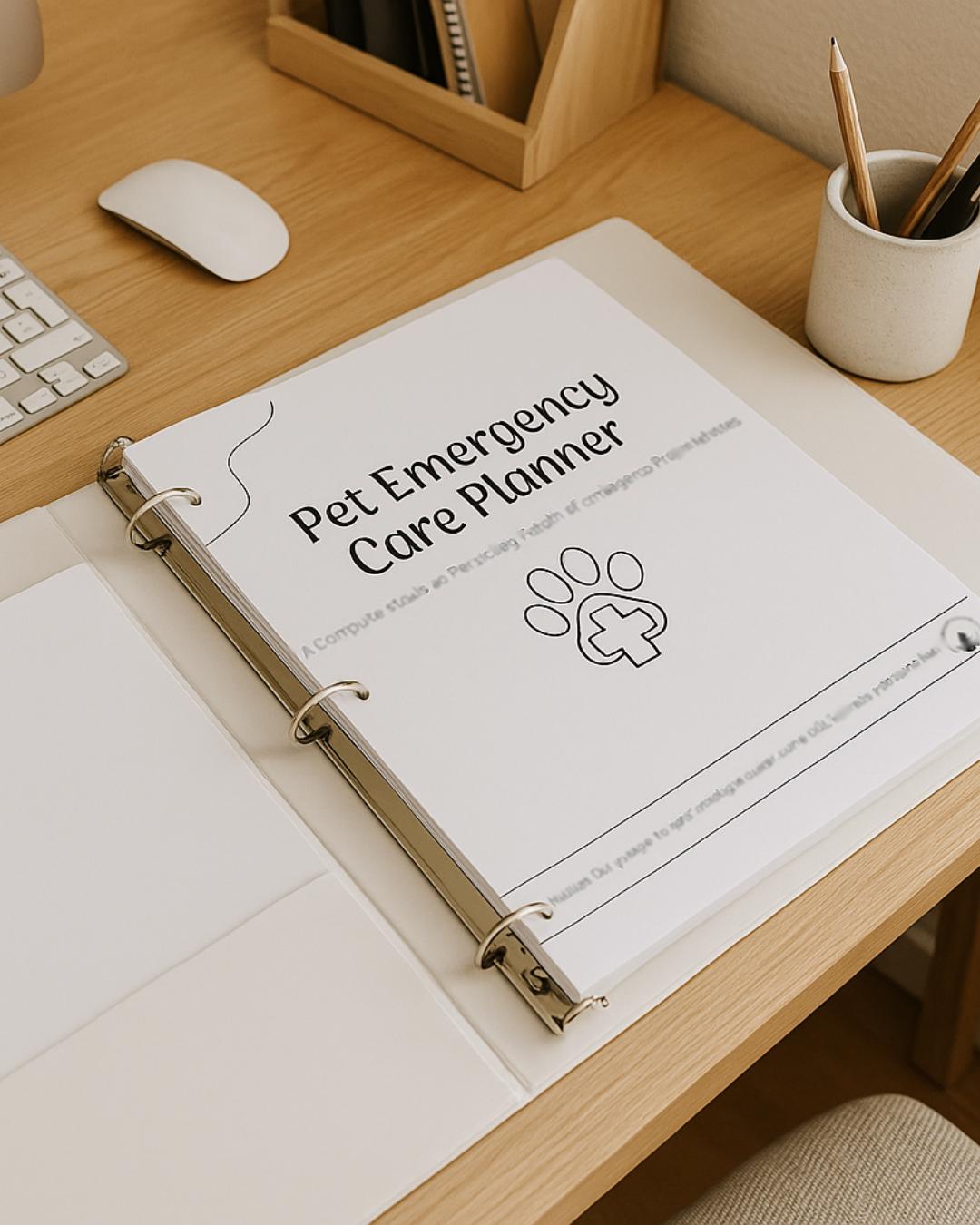 Preview of pages included in the Pet Emergency Care Planner