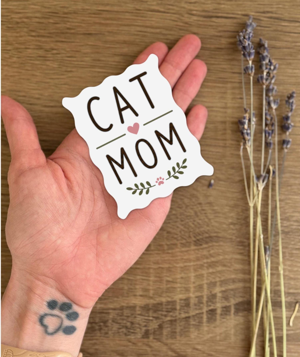 Alternate view of the Cat Mom Handwritten Sticker