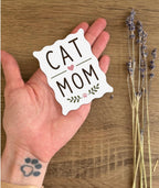 Alternate view of the Cat Mom Handwritten Sticker