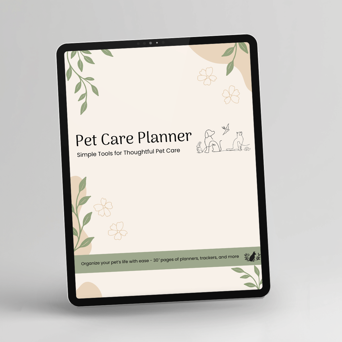 All-Pet Care Planner shown on an iPad
