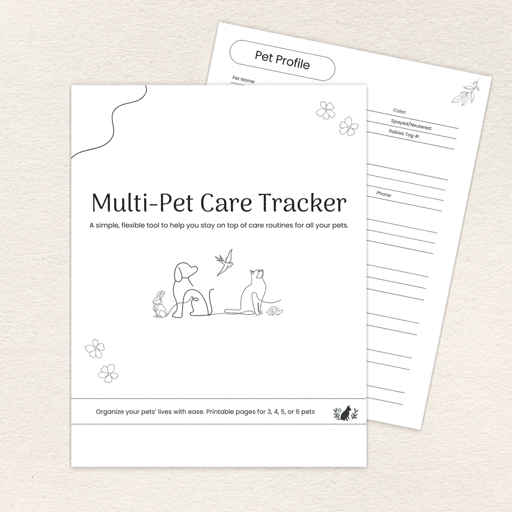 All-Pet Care Planner printer-friendly printable PDF