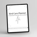 Bird Care Planner printer-friendly version shown on an iPad
