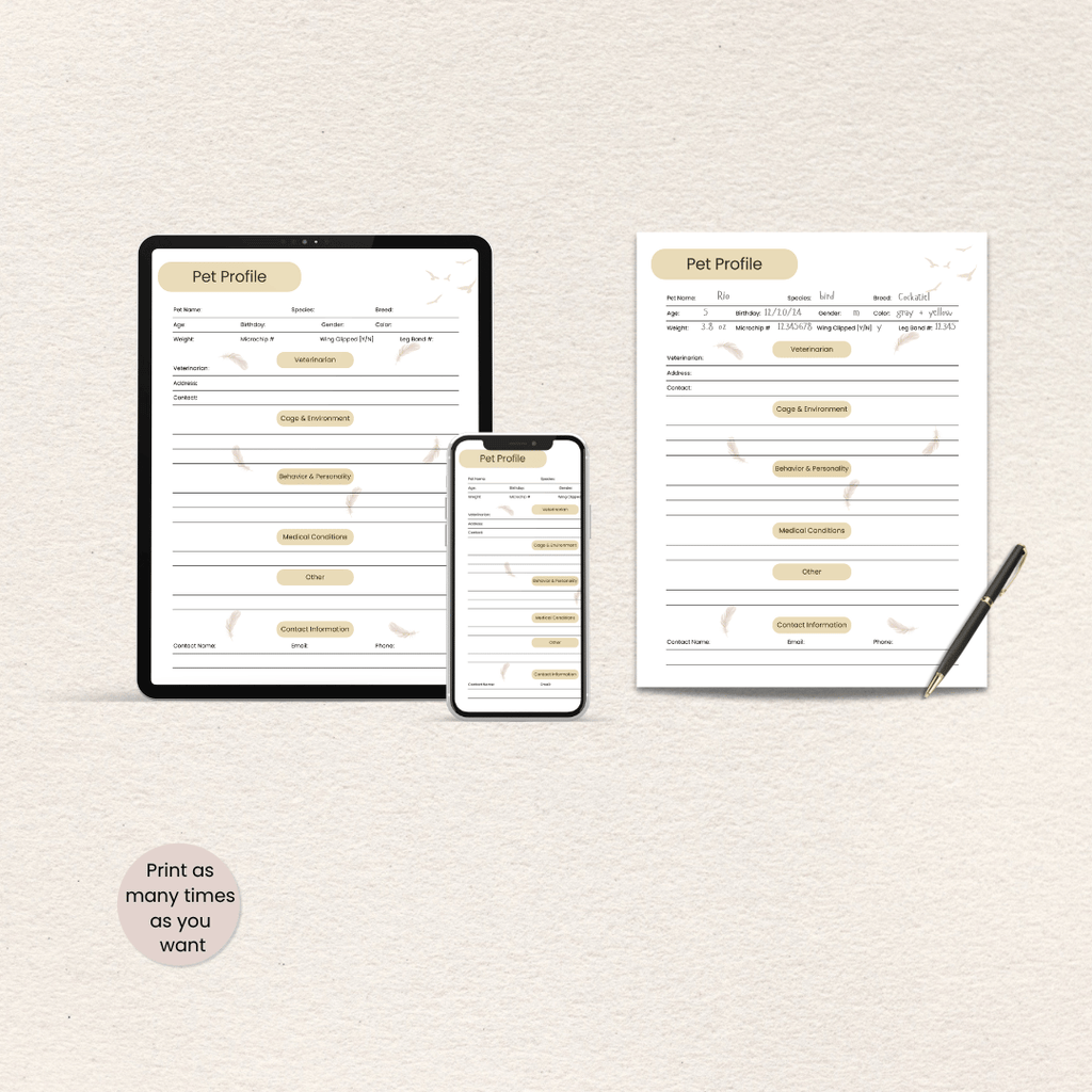 How to use the Bird Care Planner digital download