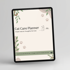 Cat Care Planner shown on an iPad
