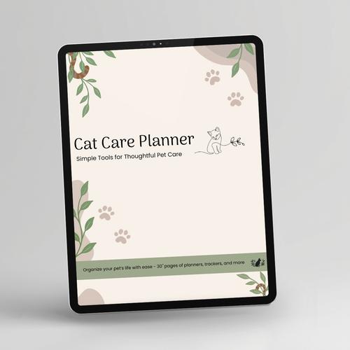 Cat Care Planner shown on an iPad