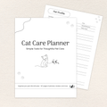 Cat Care Planner printer-friendly printable PDF