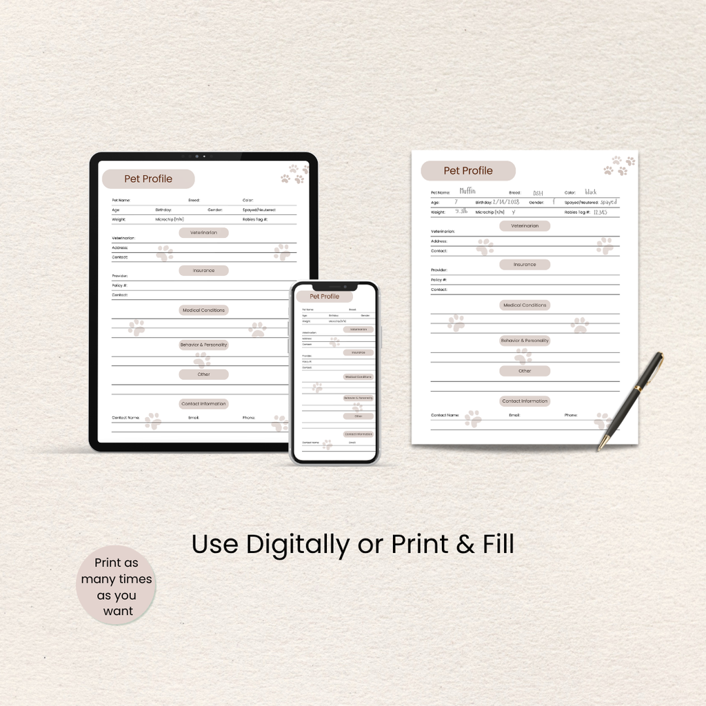 How to use the Cat Care Planner digital download