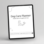Dog Care Planner printer-friendly version shown on an iPad
