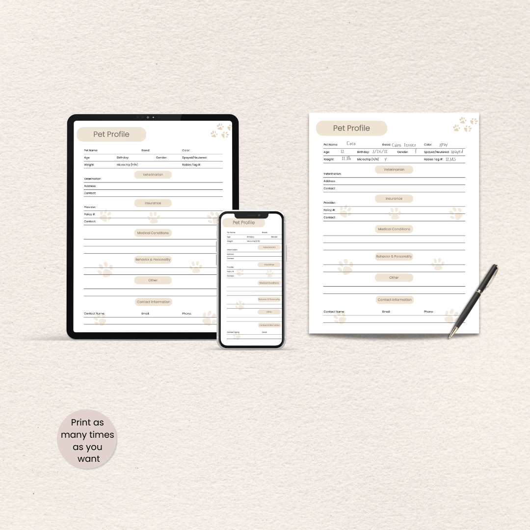 How to use the Dog Care Planner digital download
