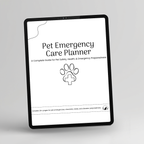 Pet Emergency Care Planner displayed on a tablet