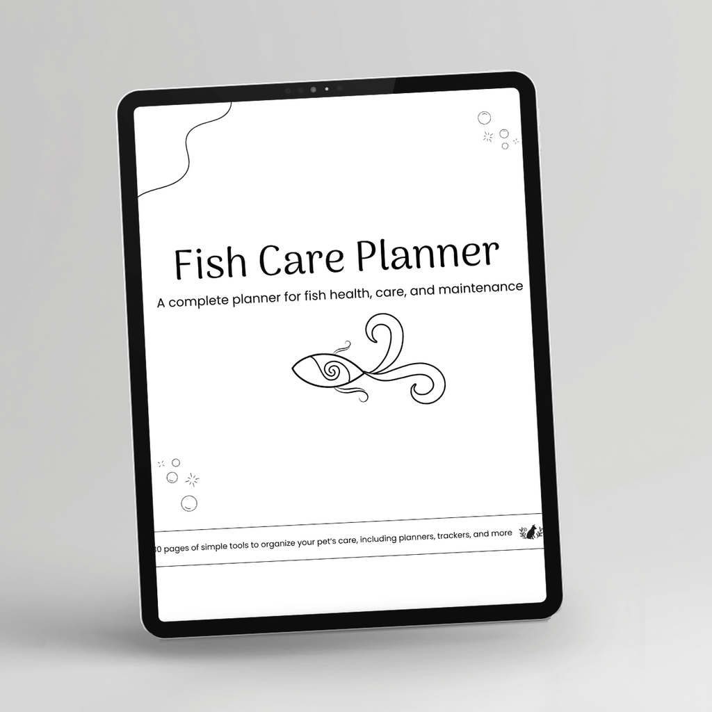 Fish Care Planner, Printer-Friendly displayed on a tablet