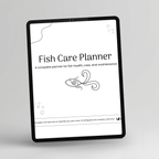 Fish Care Planner, Printer-Friendly displayed on a tablet