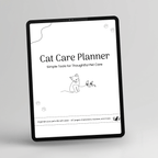 Cat Care Planner printer-friendly version shown on an iPad