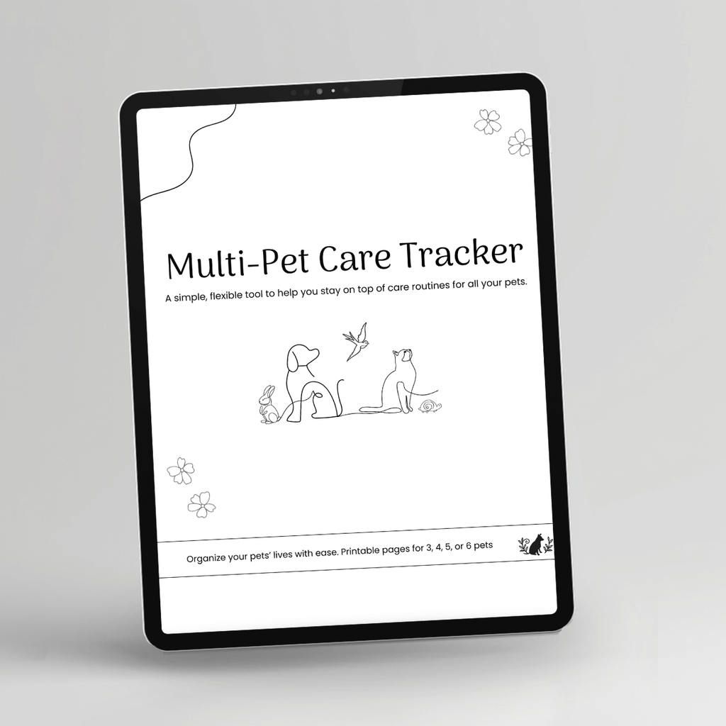 All-Pet Care Planner printer-friendly version shown on an iPad