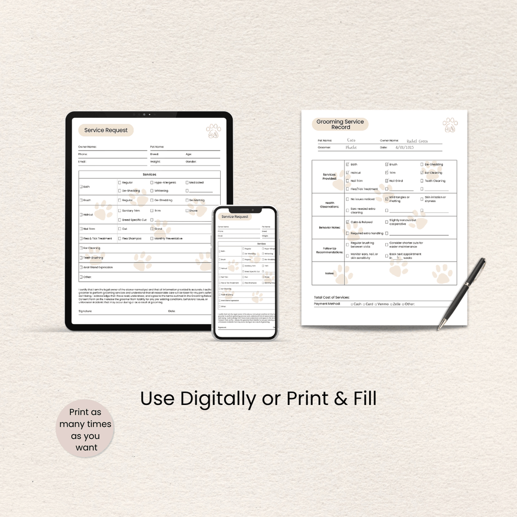 How to use the Pet Grooming Business Planner, Full Color