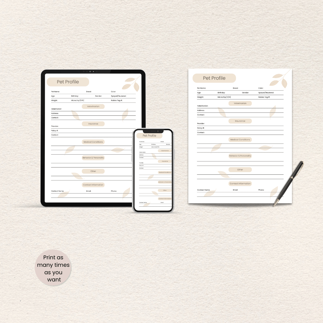 How to use the All-Pet Care Planner digital download
