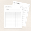Meal tracker page included in the Pet Meal Planner & Feeding Tracker, Printer-Friendly