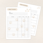 Meal tracker page included in the Pet Care Daily Tracker, Mini Edition, Full Color