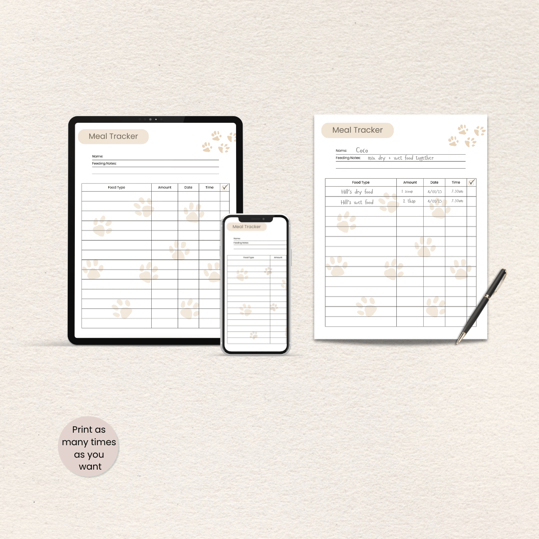 How to use the Pet Care Daily Tracker, Mini Edition, Full Color