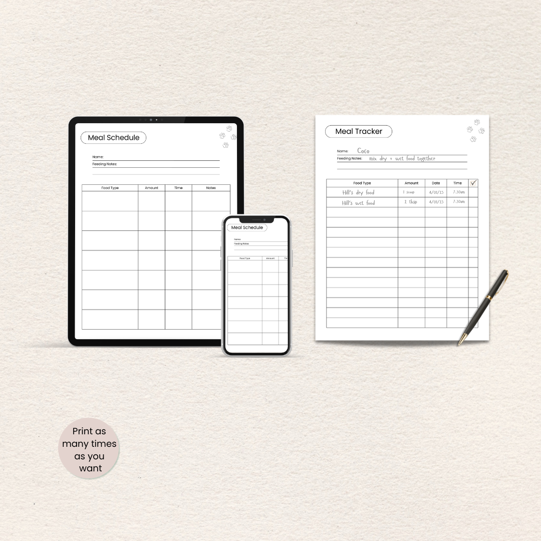 How to use the Pet Meal Planner & Feeding Tracker, Printer-Friendly