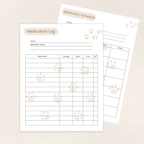 Medication tracker page included in the Pet Medication Planner & Tracker, Full Color