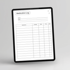 Pet Medication Planner & Tracker, Printer-Friendly displayed on a tablet
