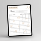 Pet Medication Planner & Tracker, Full Color displayed on a tablet