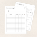 Medication tracker page included in the Pet Medication Planner & Tracker, Printer-Friendly
