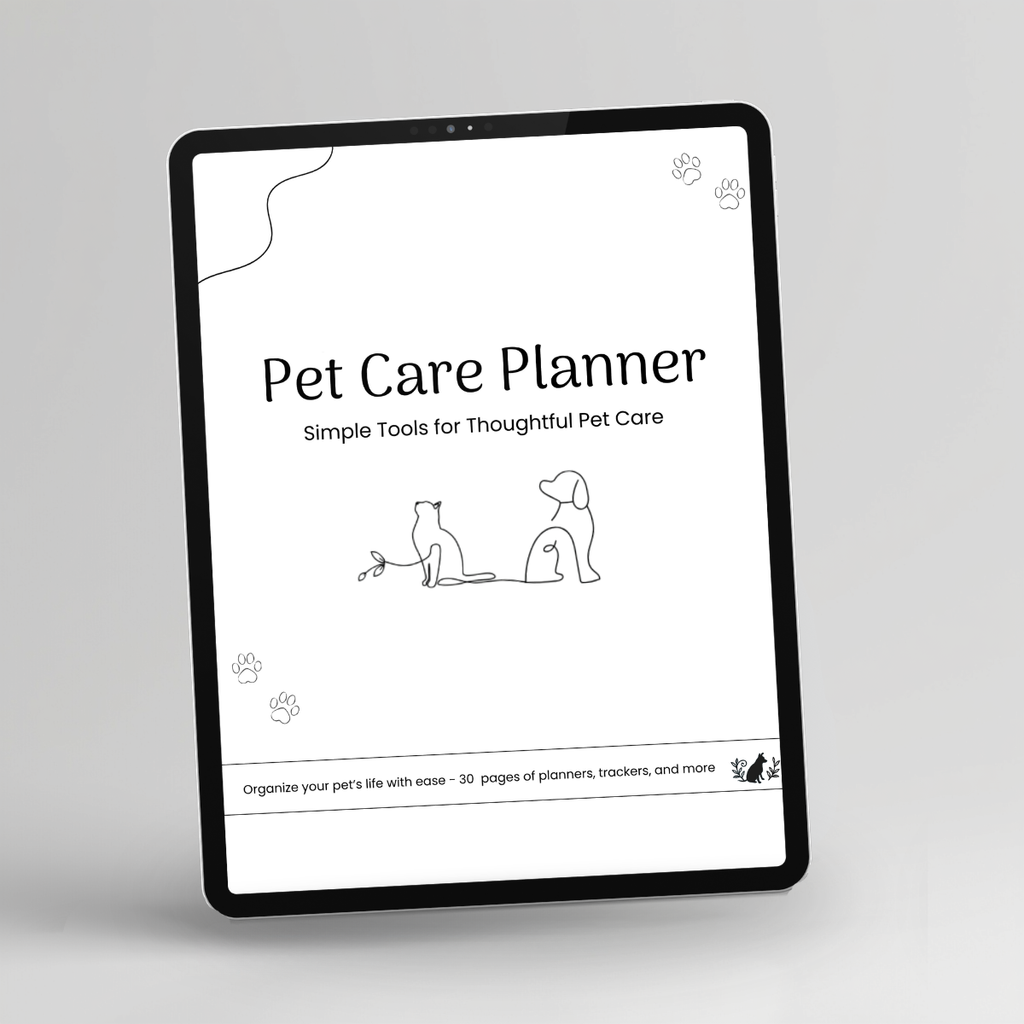 Preview of pages included in the Pet Care Planner, Printer-Friendly